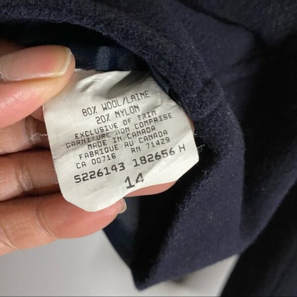 Studio Jax Women’s Navy Wool Blend Coat - Picture 4 of 8